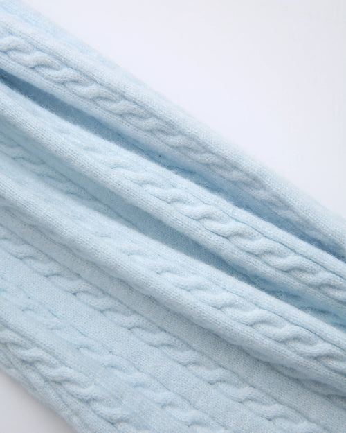 Colette cable knit fold over pants in ice blue by Angel Ruche, photo 15