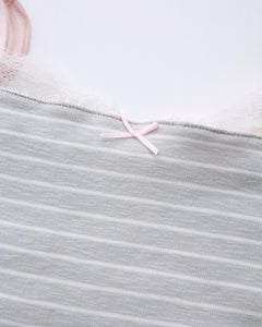 Muse cotton reversible lace cami in pink and grey stripe by Angel Ruche, photo 29
