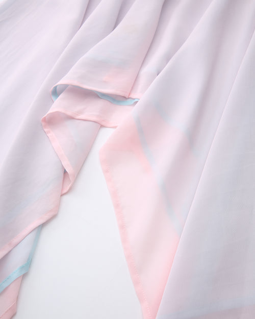 Dewdrop Reversible Lace Chiffon Skirt  (Pink Teal)