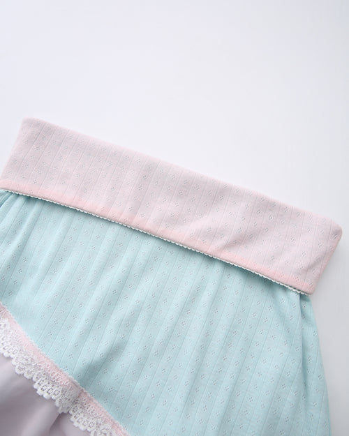 Dewdrop Reversible Lace Chiffon Skirt  (Pink Teal)