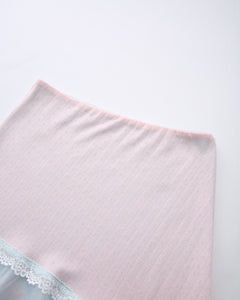 Dewdrop Reversible Lace Chiffon Skirt  (Pink Teal)
