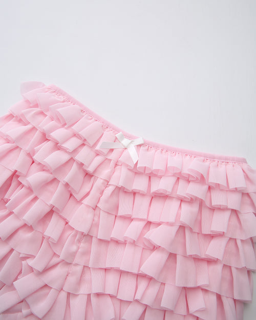 Delicate pink chiffon ruffle shorts by Angel Ruche, photo 12