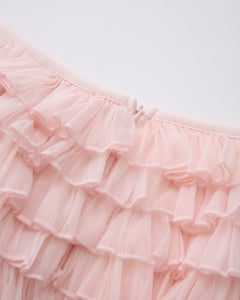Delicate chiffon ruffle shorts in rose pink by Angel Ruche, photo 19