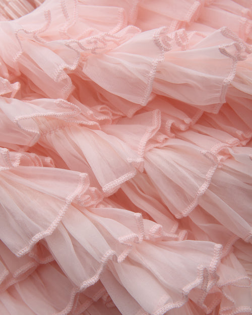 Delicate chiffon ruffle shorts in rose pink by Angel Ruche, photo 25