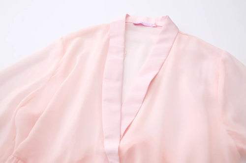 Bambi Princess fur chiffon robe in pink by Angel Ruche, photo 8