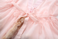 Bambi Princess fur chiffon robe in pink by Angel Ruche, photo 11