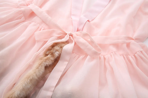 Bambi Princess fur chiffon robe in pink by Angel Ruche, photo 11