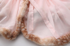 Bambi Princess fur chiffon robe in pink by Angel Ruche, photo 12