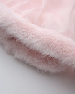 Rosé Princess fur chiffon babydoll dress in pink by Angel Ruche, photo 18