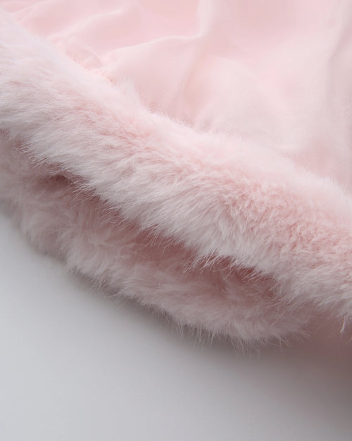 Rosé Princess fur chiffon babydoll dress in pink by Angel Ruche, photo 18