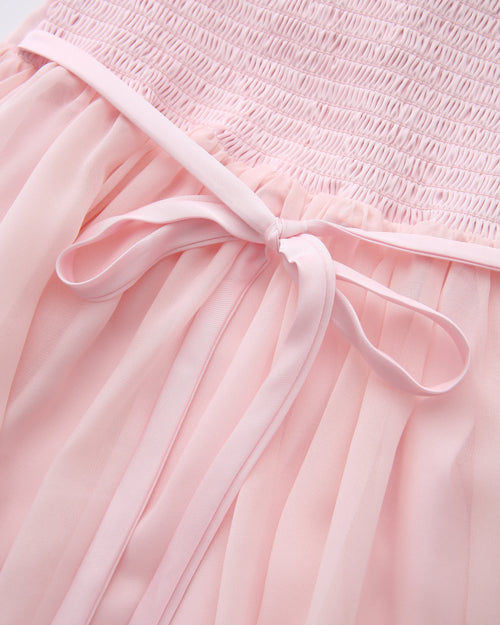 Rosé Princess fur chiffon babydoll dress in pink by Angel Ruche, photo 15