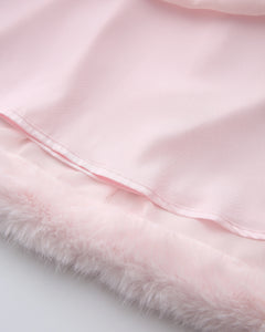 Rosé Princess fur chiffon babydoll dress in pink by Angel Ruche, photo 17