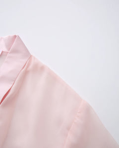Rosé Princess fur chiffon robe in pink by Angel Ruche, photo 11