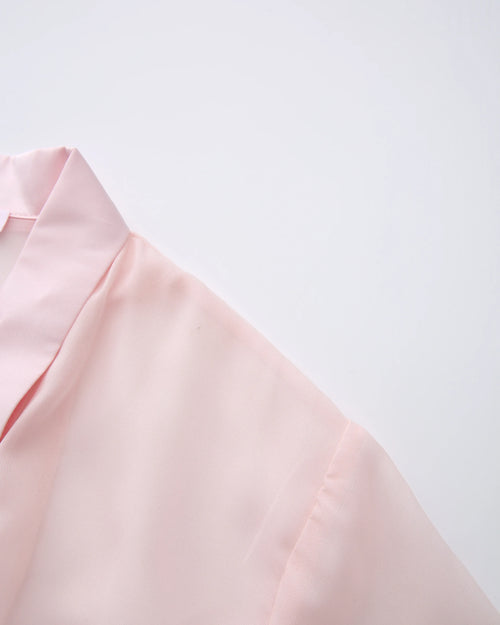 Rosé Princess fur chiffon robe in pink by Angel Ruche, photo 11