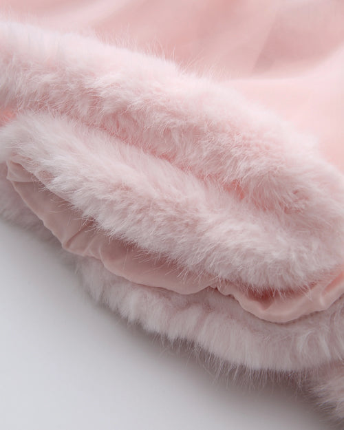 Rosé Princess fur chiffon robe in pink by Angel Ruche, photo 17