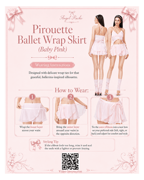 Pirouette ballet wrap skirt in baby pink by Angel Ruche, photo 11