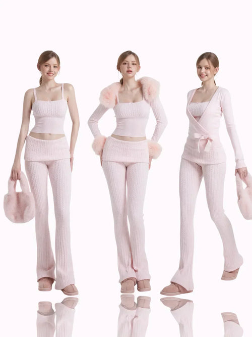 Colette cable knit set in soft pink by Angel Ruche, photo 7
