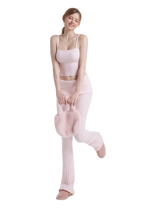 Colette cable knit set in soft pink by Angel Ruche, photo 10