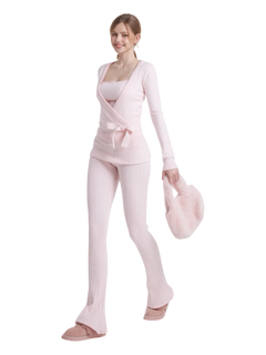 Ballet knit wrap cardigan in pink by Angel Ruche, photo 10