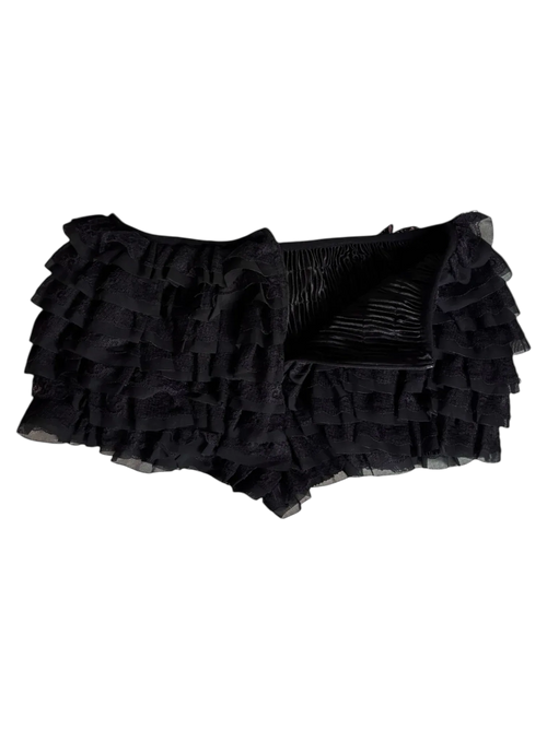 Delicate chiffon ruffle shorts with black lace by Angel Ruche, photo 2