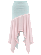 Dewdrop reversible lace chiffon skirt in pink and teal, coquette skirt by Angel Ruche