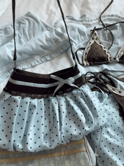 Dolly polka dot bag in baby blue by Angel Ruche, photo 2