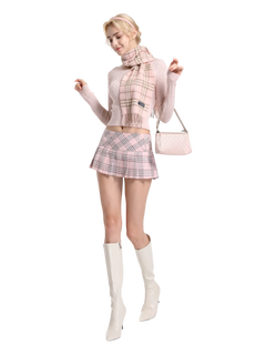 Girly Plaid pleated mini skirt in pink by Angel Ruche, photo 24