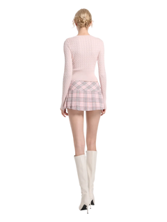 Girly Plaid pleated mini skirt in pink by Angel Ruche, photo 25