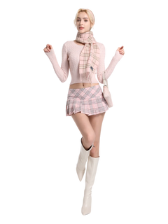Girly Plaid pleated mini skirt in pink by Angel Ruche, photo 23