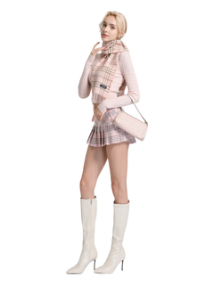 Girly Plaid pleated mini skirt in pink by Angel Ruche, photo 27