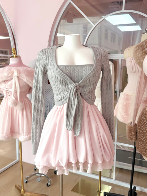 Lovergirl cable knit chiffon babydoll dress by Angel Ruche, photo 9