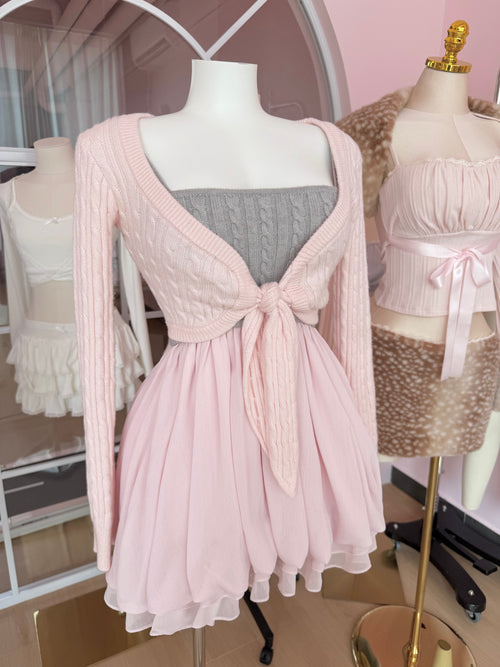 Lovergirl cable knit chiffon babydoll dress by Angel Ruche, photo 7