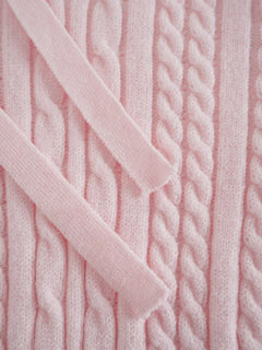 Strawberry Milk cable knit zip up cardigan in pink by Angel Ruche, photo 12