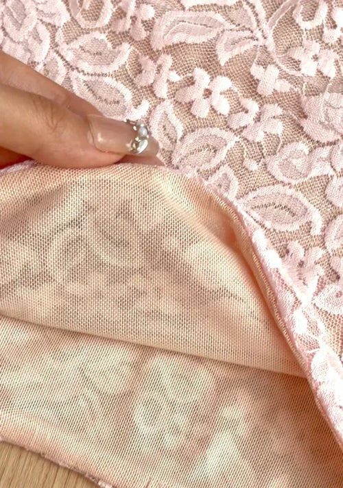 Coral Veil lace set in pink by Angel Ruche, photo 6