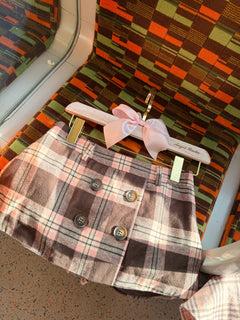 Blair preppy plaid mini skirt in brown by Angel Ruche, photo 23