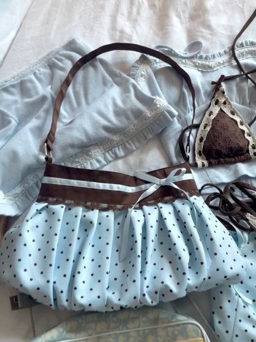 Dolly polka dot bag in baby blue by Angel Ruche, photo 7