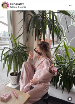 That Girl rib knit set in baby pink by Angel Ruche, photo 14