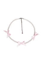Handmade ribbon pearl choker, coquette jewelry by Angel Ruche
