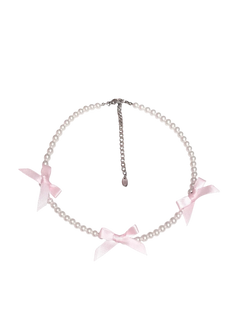 Handmade ribbon pearl choker, coquette jewelry by Angel Ruche
