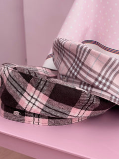 Blair Preppy Plaid Beret (Pink)