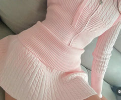 Strawberry Milk cable knit set in pink by Angel Ruche, photo 16