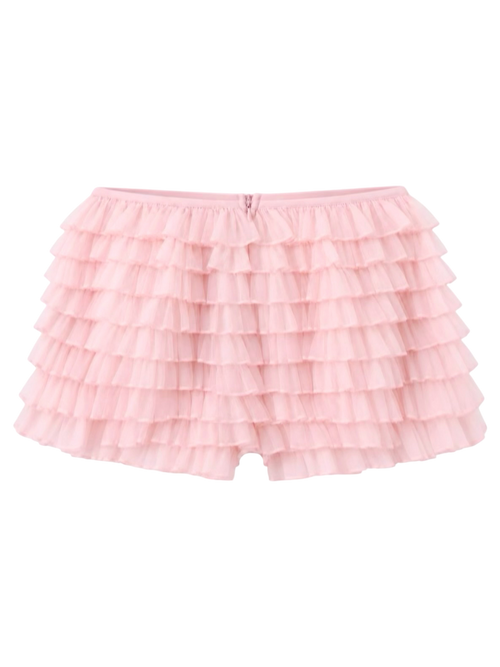 Delicate chiffon ruffle shorts in rose pink by Angel Ruche, photo 10
