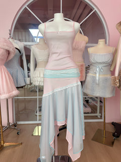 Dewdrop reversible lace set in pink and teal by Angel Ruche, photo 15