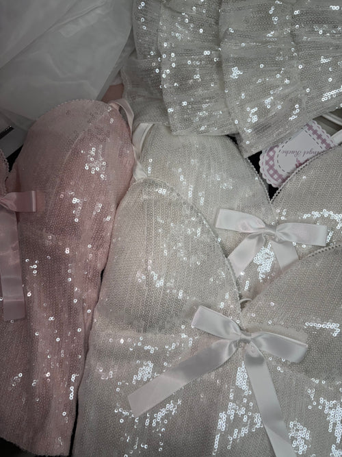 Diamond Fairy Dust sequin mini skirt in white by Angel Ruche, photo 8
