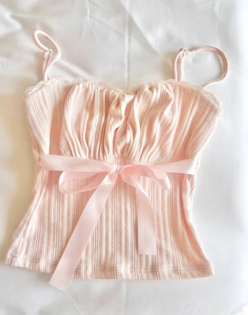 My True Form cotton cami top with pink bow by Angel Ruche, photo 7