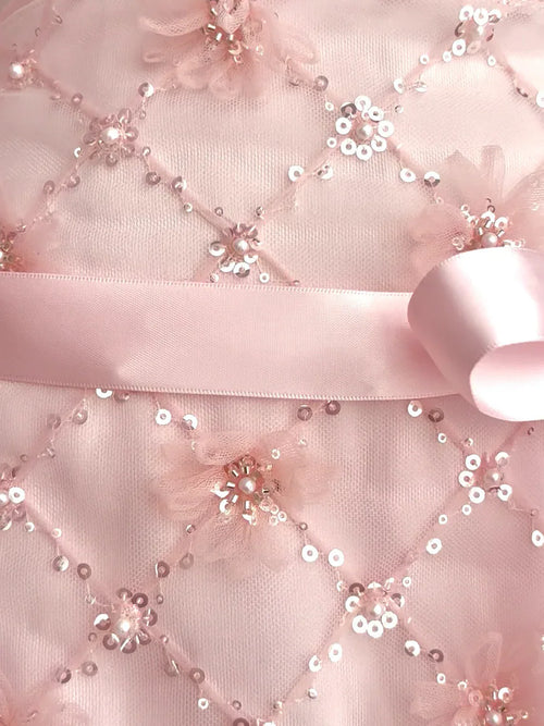 Averie beaded sequin skirt in pink by Angel Ruche, photo 9