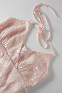 Pirouette babydoll wrap top in sequin pink by Angel Ruche, photo 9