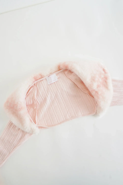 My True Form fawn fur bolero cardigan in pink by Angel Ruche, photo 7