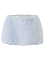 My True Form fawn fur lace skirt in snow blue, dollette aesthetic by Angel Ruche