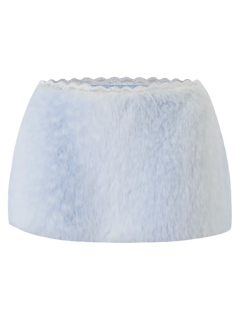 My True Form fawn fur lace skirt in snow blue, dollette aesthetic by Angel Ruche